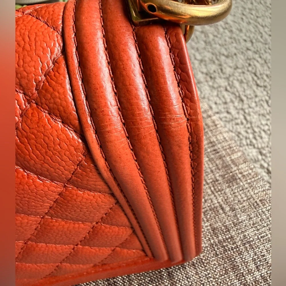 Rare Cognac Medium Chanel Boy Bag - Picture 8 of 14